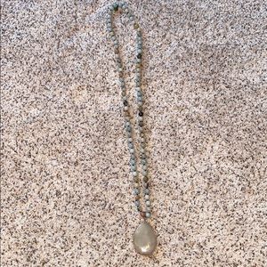 Sea foam Blue Beaded Necklace